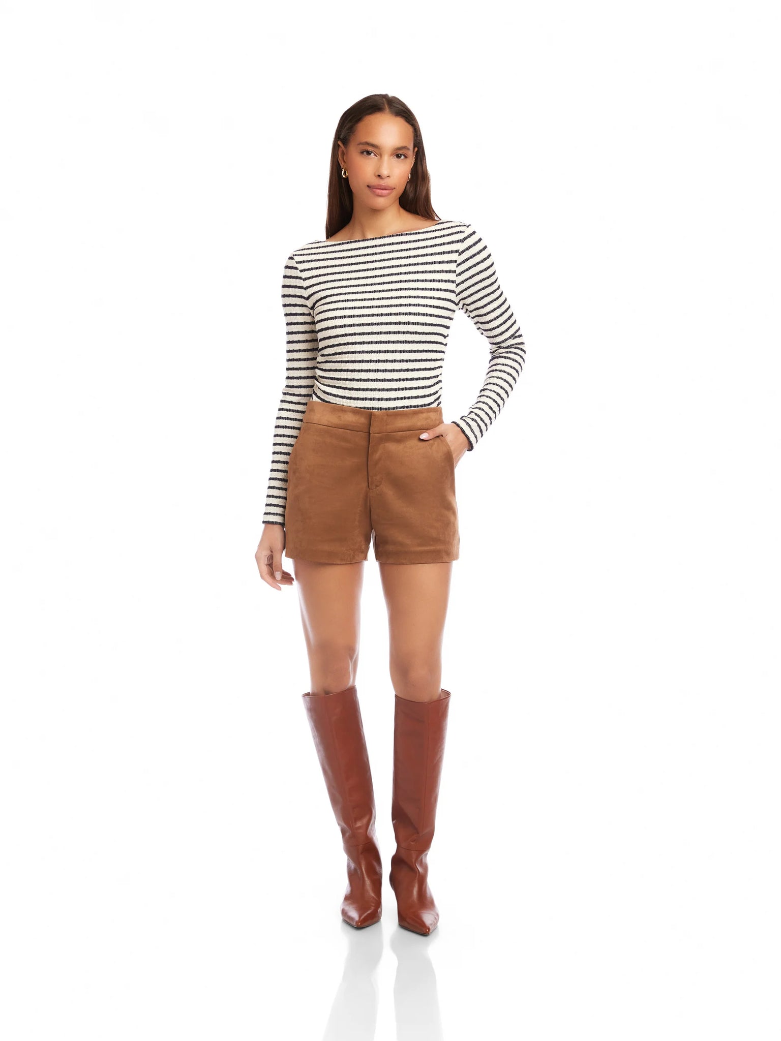 FAUX SUEDE MODERN SHORTS
