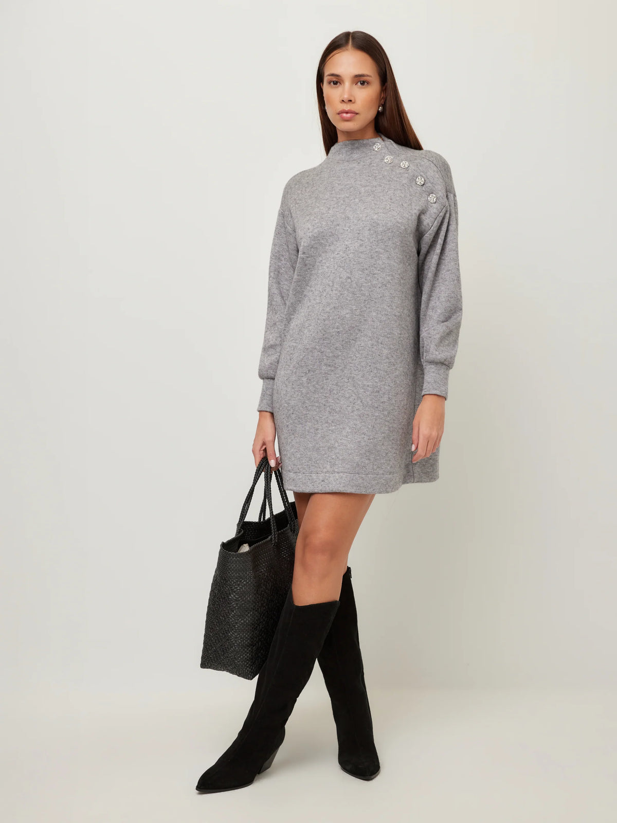 BRENNA MOCK NECK DRESS