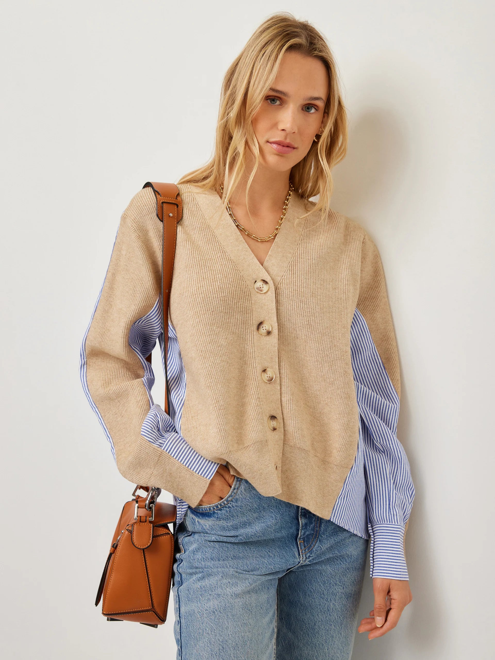 CELINE MIXED MEDIA CARDIGAN
