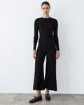 PONTE KNIT CROPPED  WIDE LEG PANT