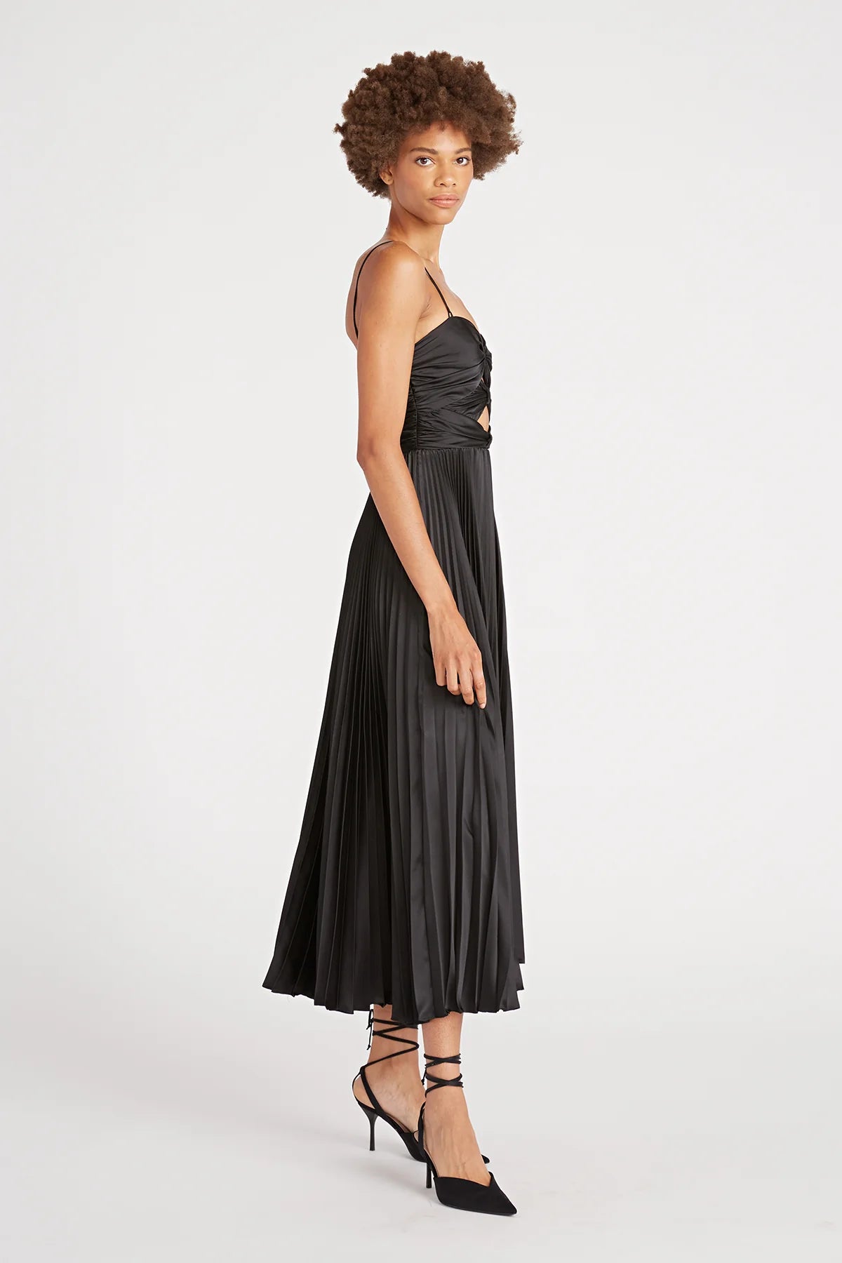 AFRA PLEATED CUT OUT DRESS