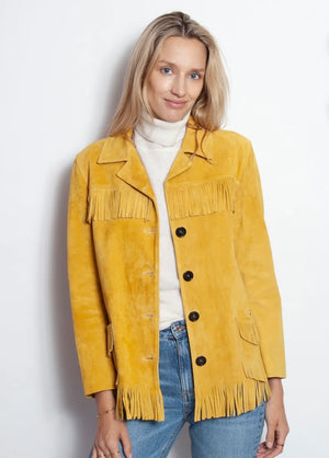 MARIGOLD SUEDE FRINGE JACKET
