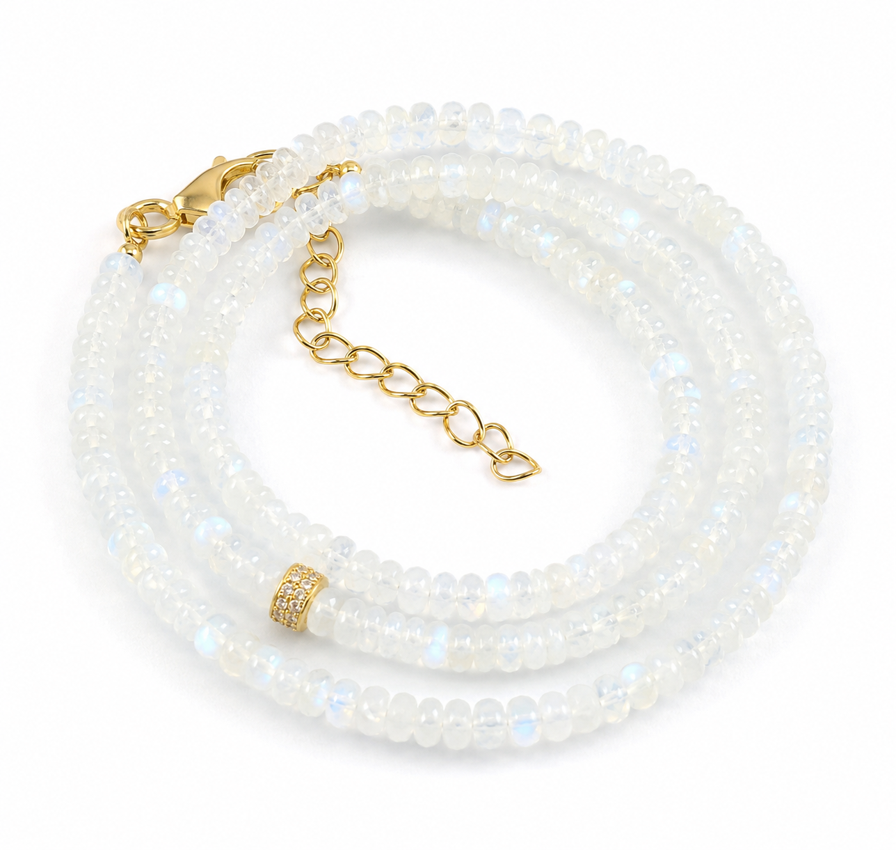 RAINBOW MOONSTONE BEADED NECKLACE