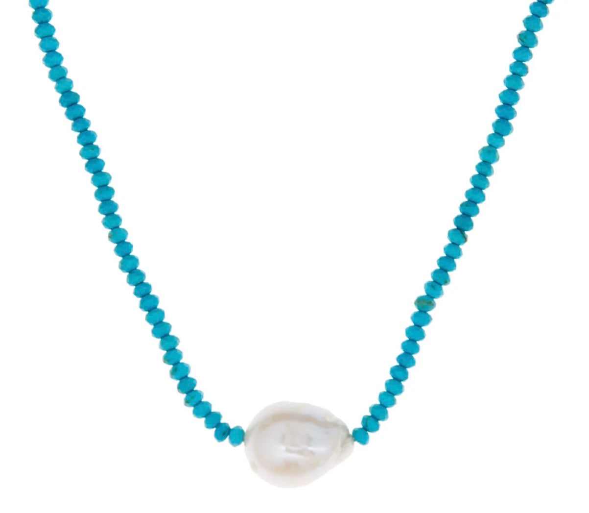 SEMI-PRECIOUS STONE NECKLACE WITH PEARL