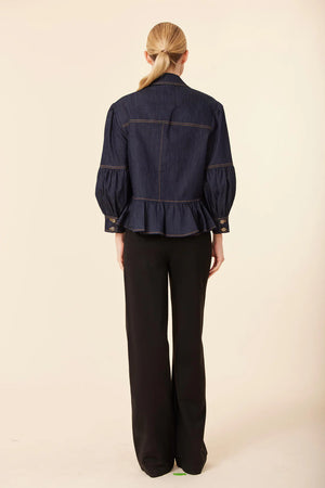 DENIM PEPLUM TOP
