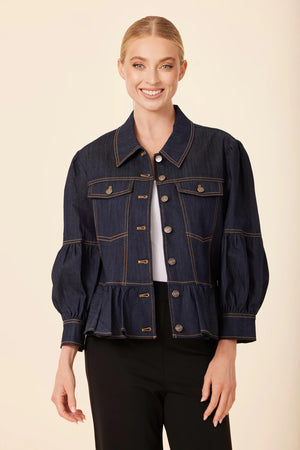 DENIM PEPLUM TOP