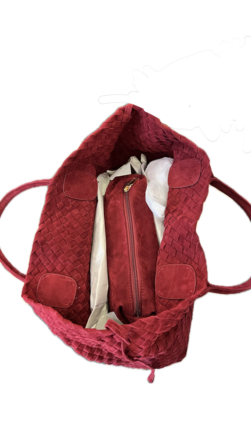 MAROON WOVEN TOTE