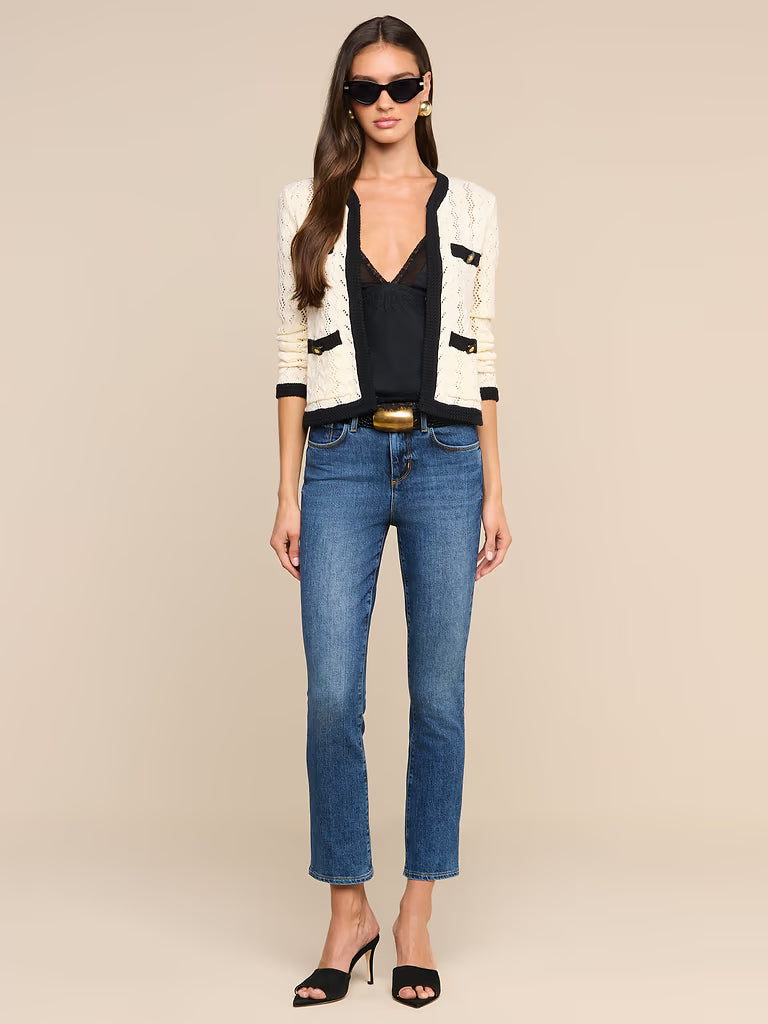 ZEPHYRA POINTELLE KNIT CARDIGAN