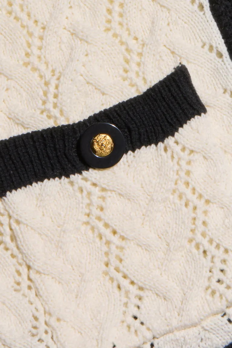 ZEPHYRA POINTELLE KNIT CARDIGAN