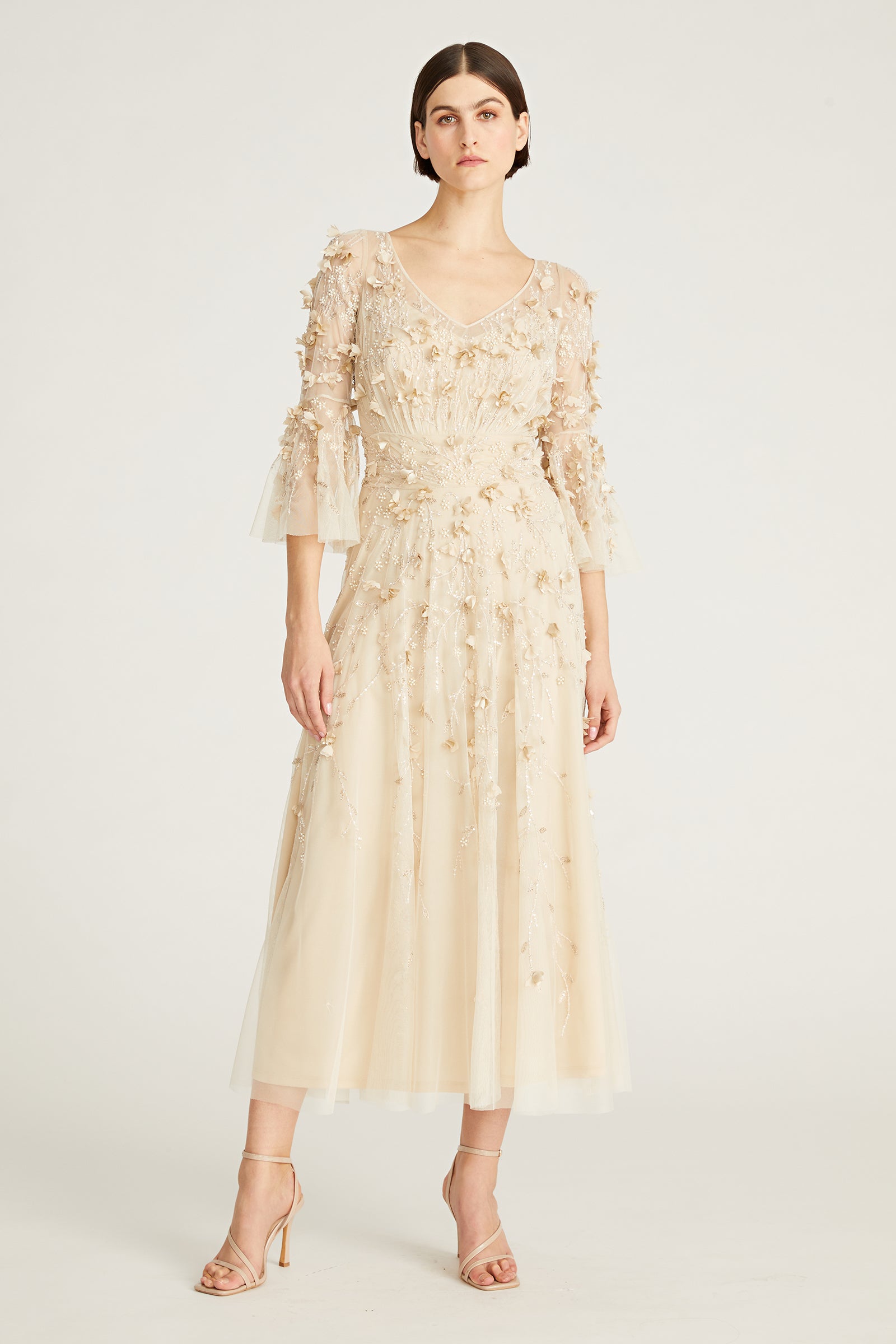 ZOLENE EMBELLISHED MIDI DRESS