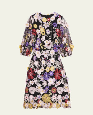 FLORAL STITCH GOWN
