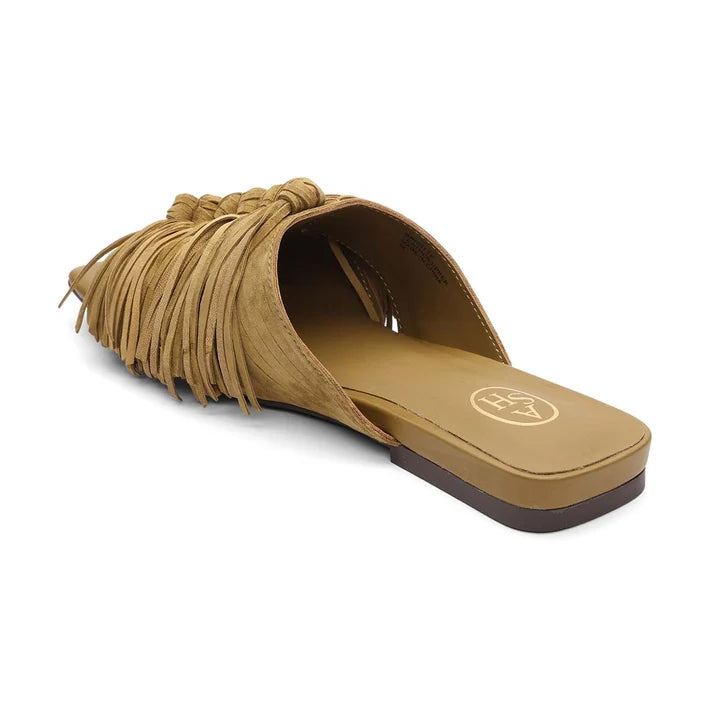 BRIGITTE FRINGE SLIDE FLAT SANDAL