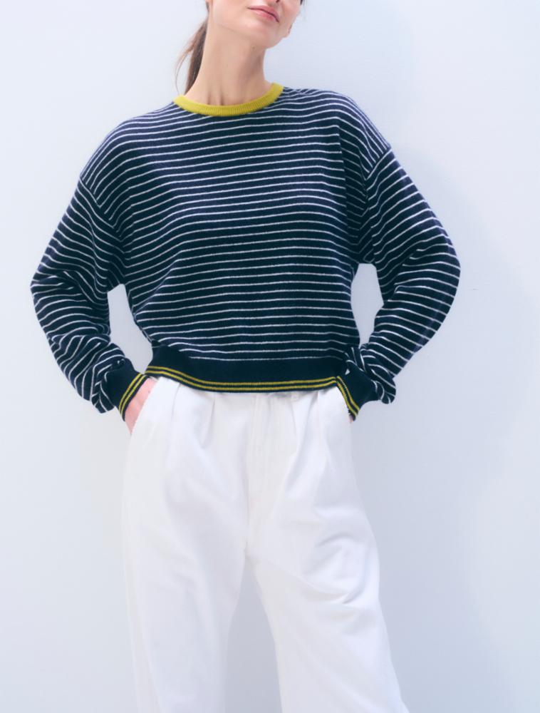CASHMERE STRIPED CREWNECK
