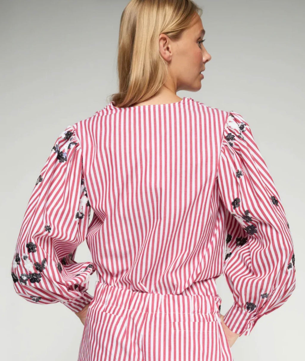 STRIPED BOW NECK TOP
