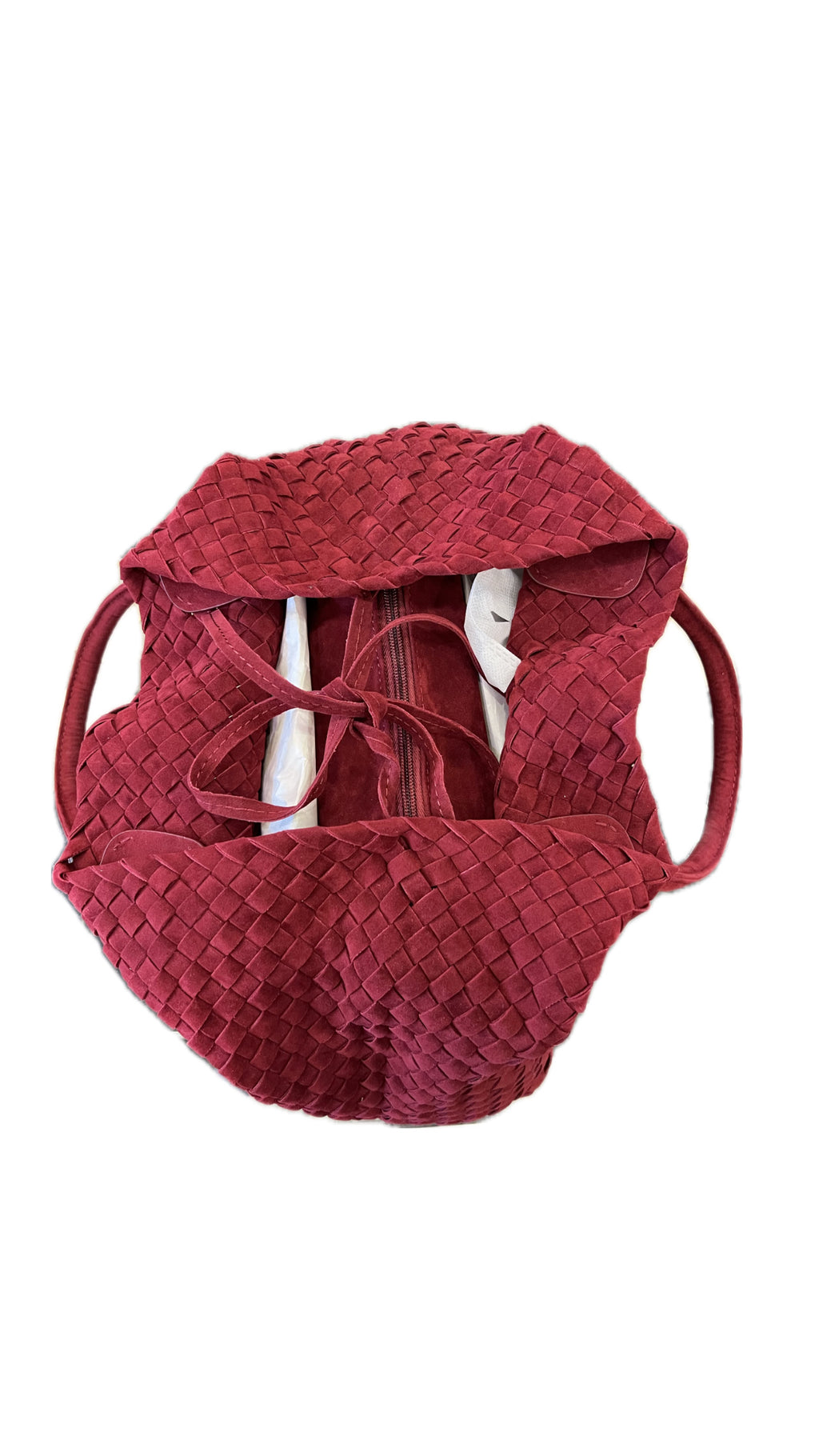 MAROON WOVEN TOTE