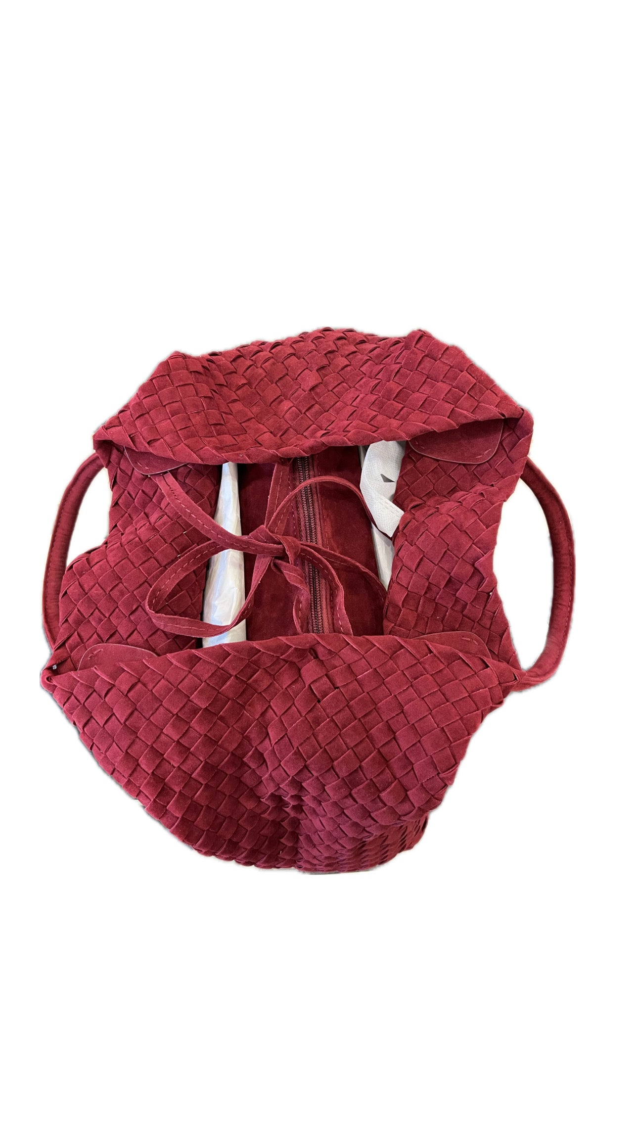 MAROON WOVEN TOTE