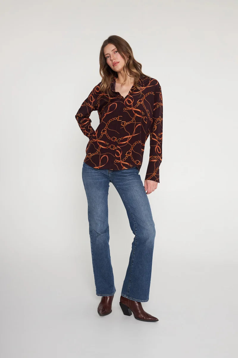 DARIA FRENCH CUFF SILK BLOUSE