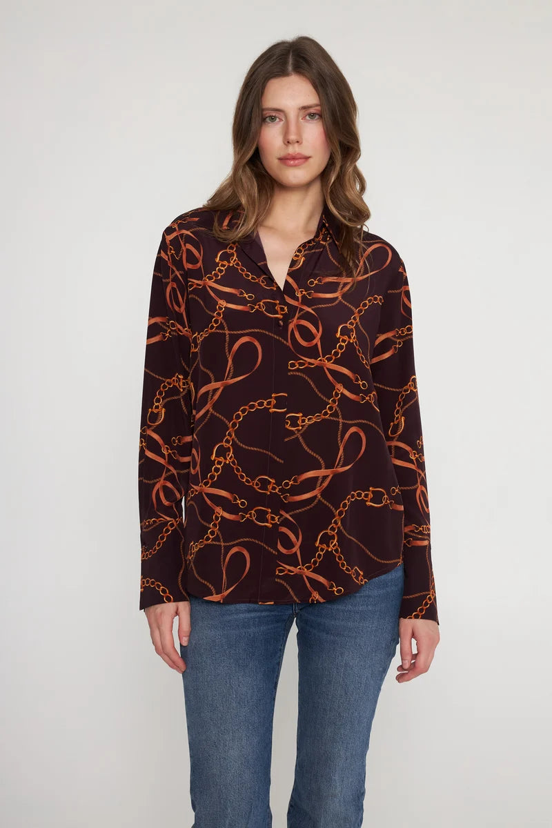 DARIA FRENCH CUFF SILK BLOUSE