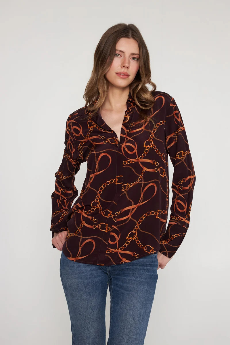 DARIA FRENCH CUFF SILK BLOUSE