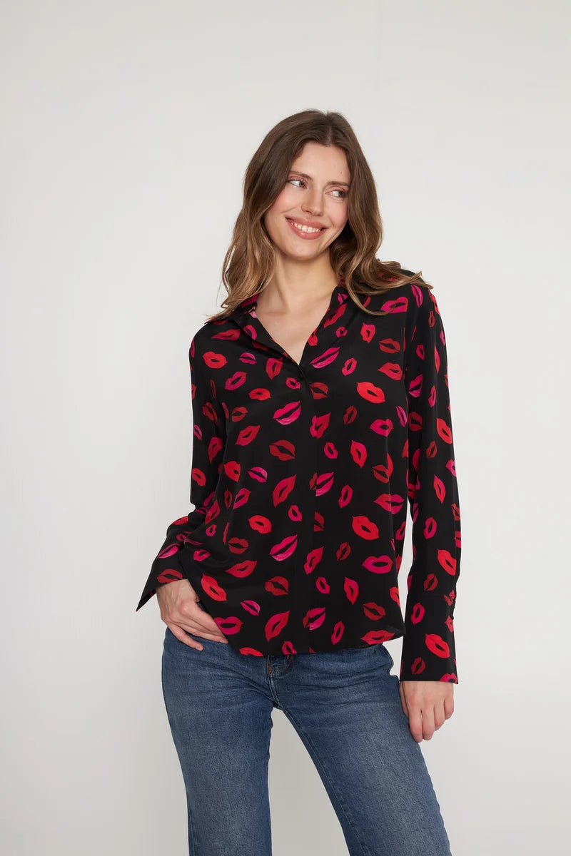 DARIA FRENCH CUFF SILK BLOUSE