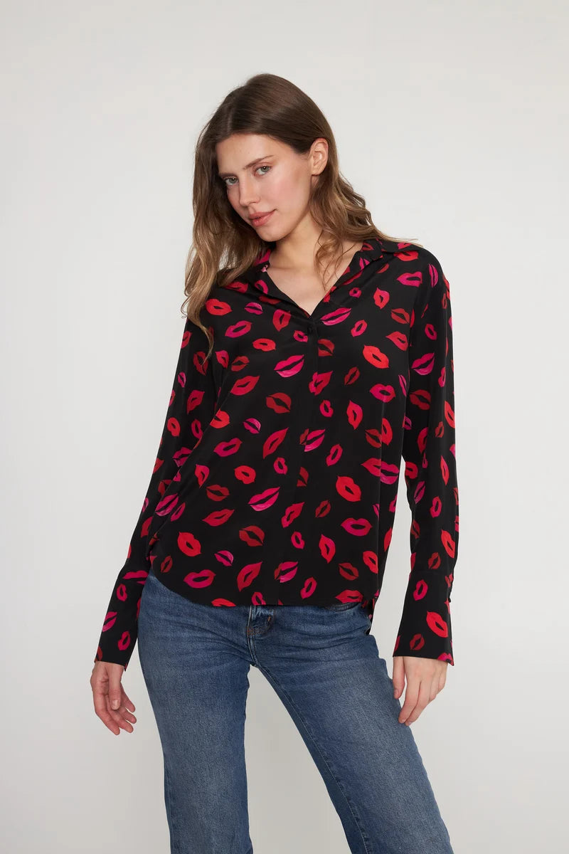DARIA FRENCH CUFF SILK BLOUSE