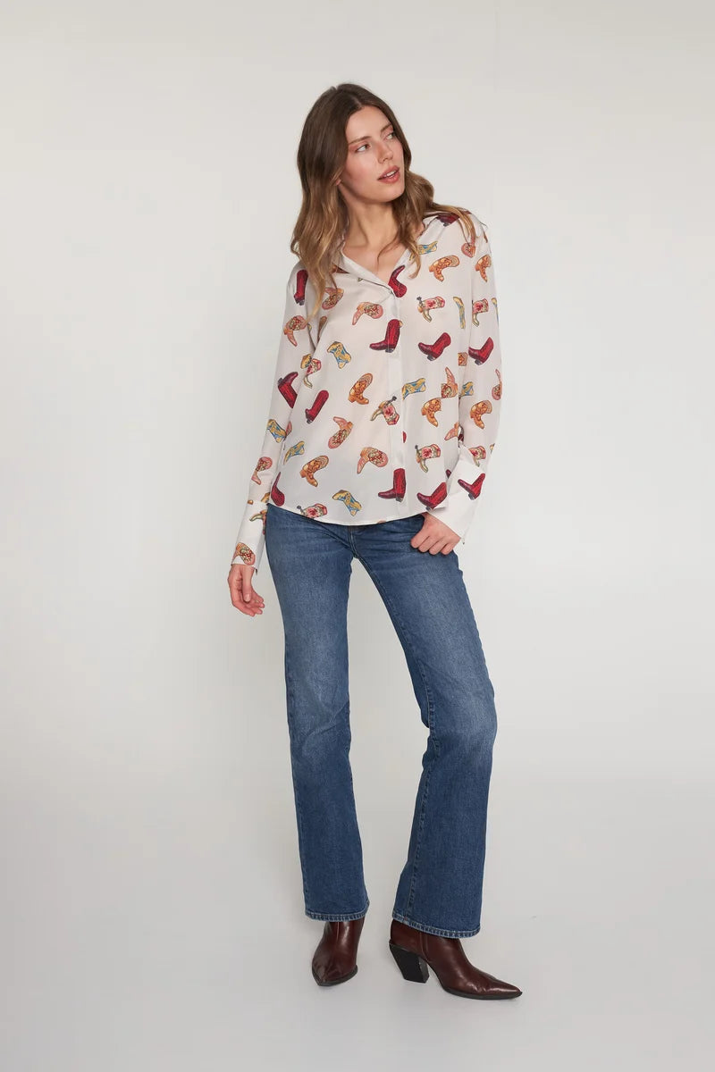 DARIA FRENCH CUFF SILK BLOUSE