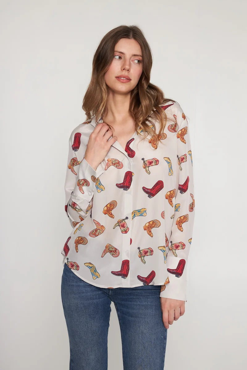 DARIA FRENCH CUFF SILK BLOUSE