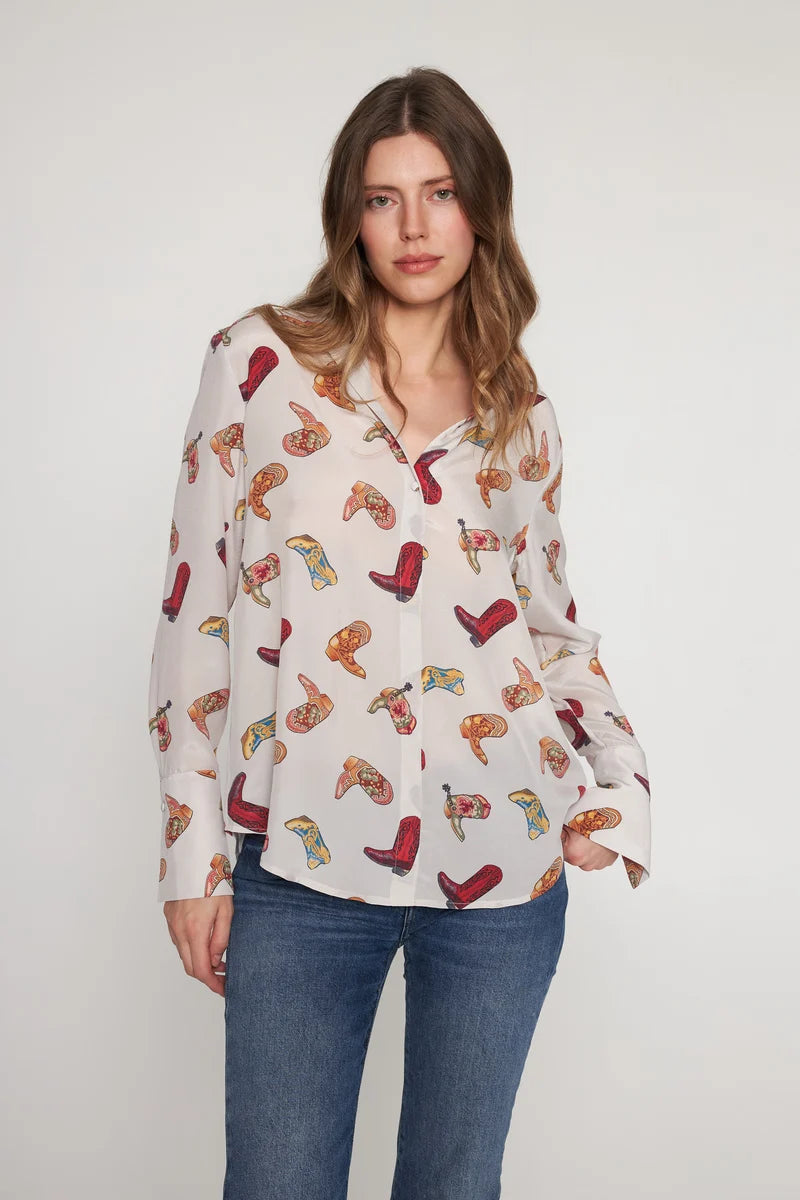 DARIA FRENCH CUFF SILK BLOUSE