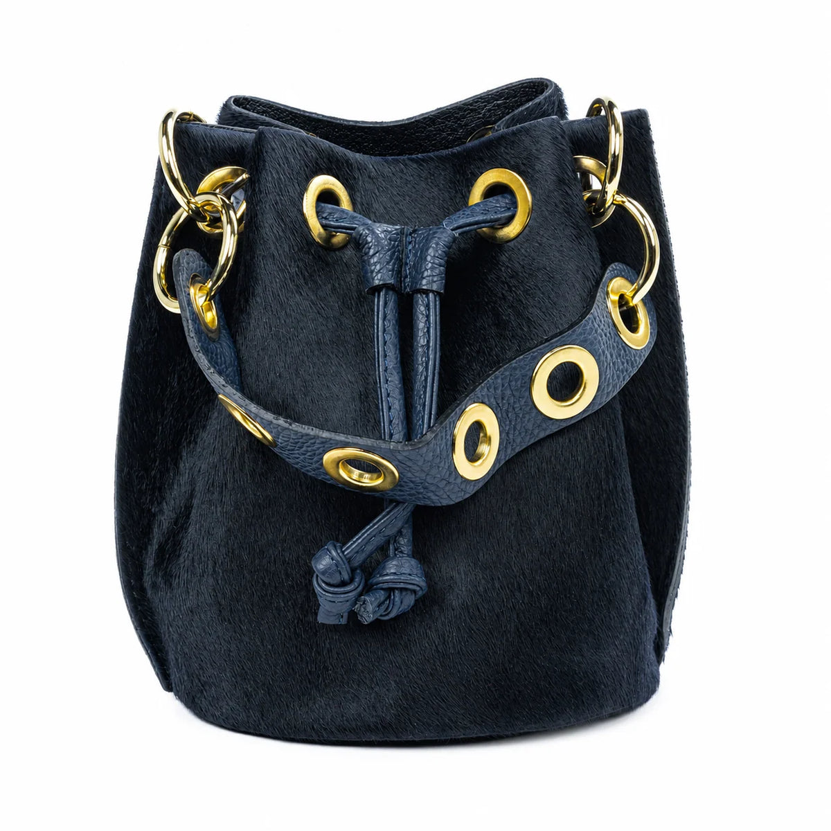LEATHER & COWHIDE BUCKET BAG