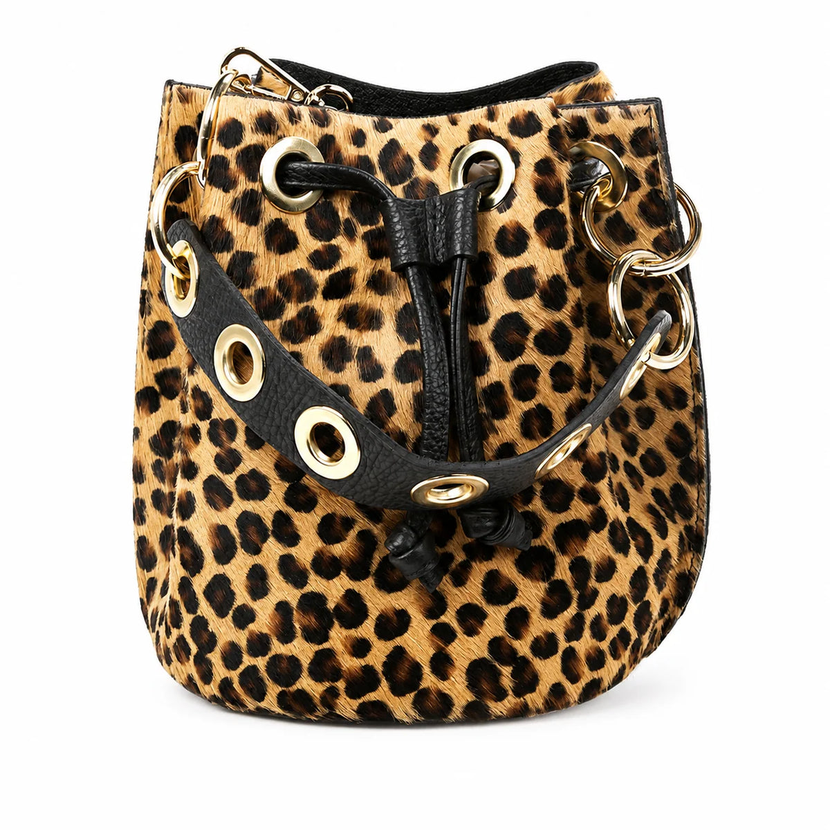LEATHER & COWHIDE BUCKET BAG