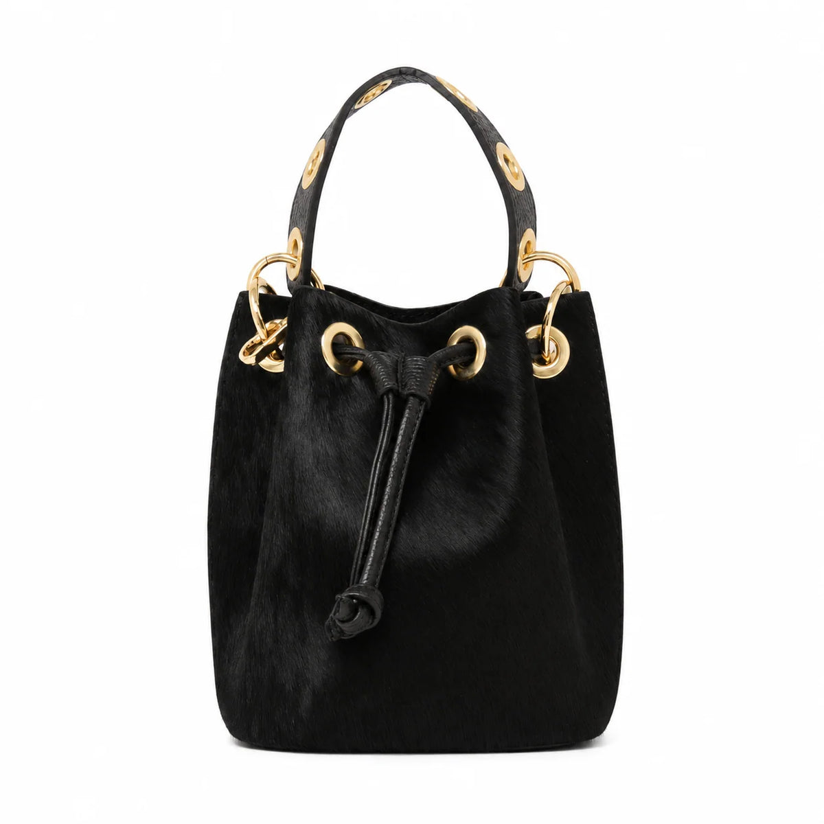 LEATHER & COWHIDE BUCKET BAG