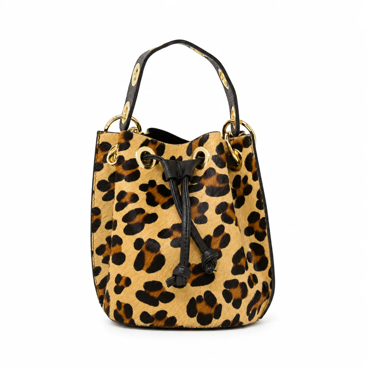 LEATHER & COWHIDE BUCKET BAG