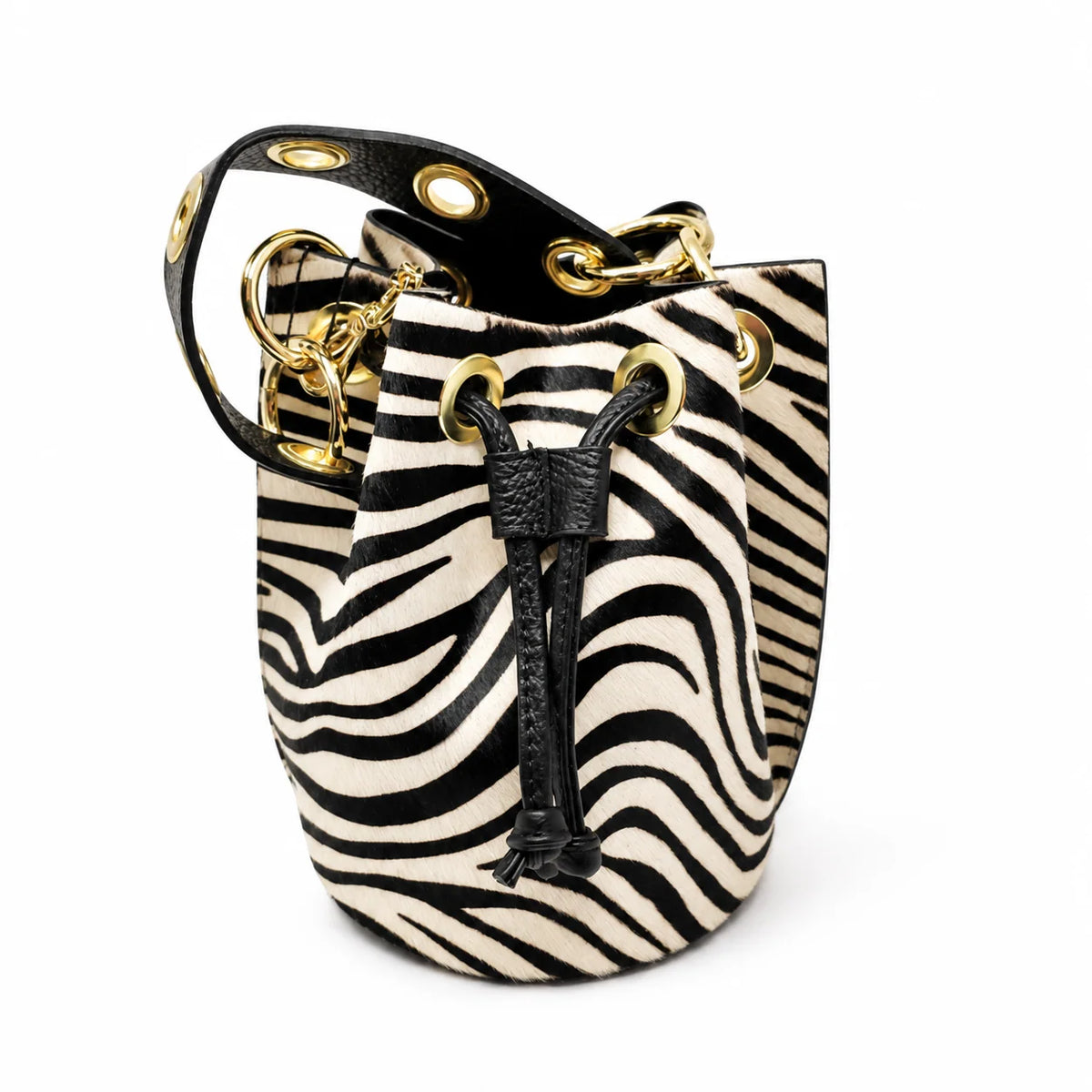 LEATHER & COWHIDE BUCKET BAG