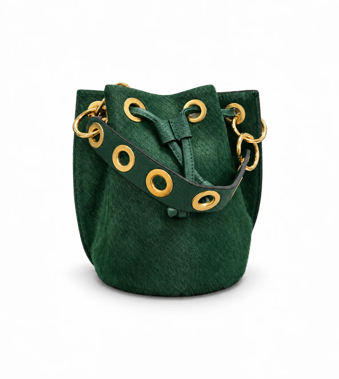 LEATHER & COWHIDE BUCKET BAG