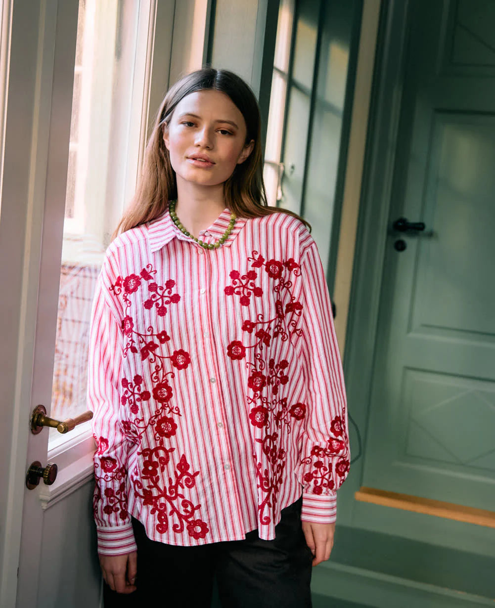 CORA SHIRT RED FLOWER