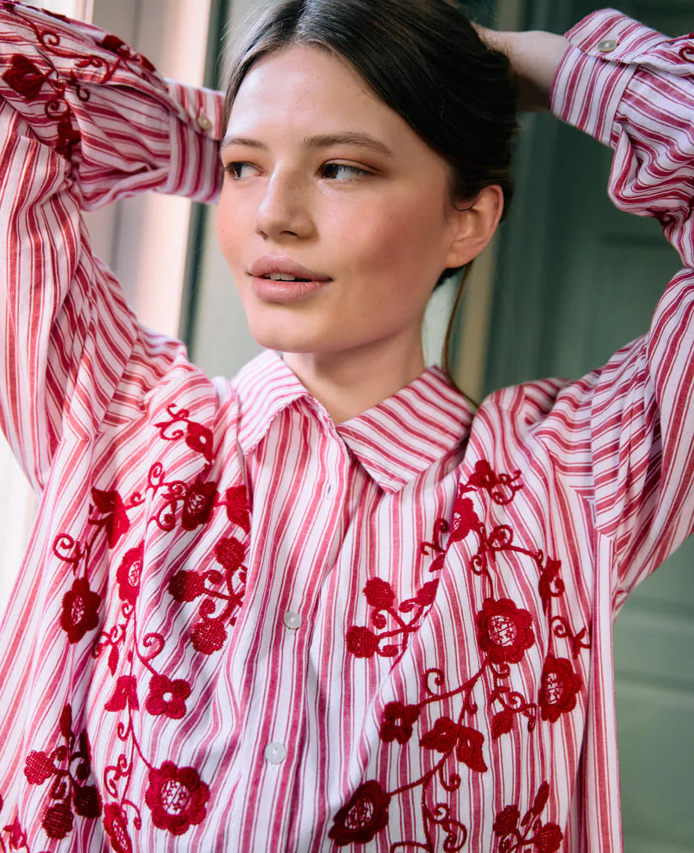 CORA SHIRT RED FLOWER