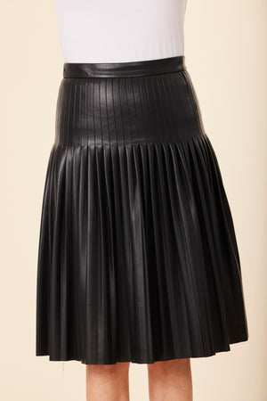 BLACK VL PLEATED SKIRT