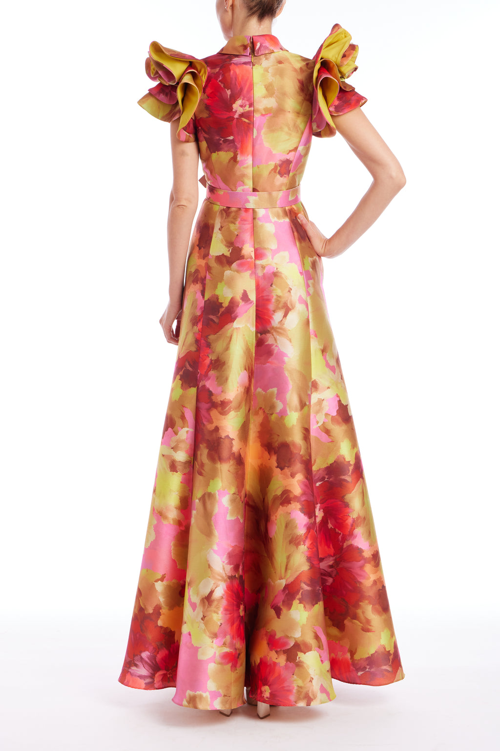 RUFFLE WATERCOLOR GOWN