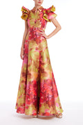 RUFFLE WATERCOLOR GOWN