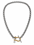MIXED METAL SHACKLE NECKLACE