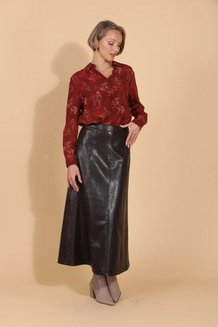 PLEATHER SKIRT
