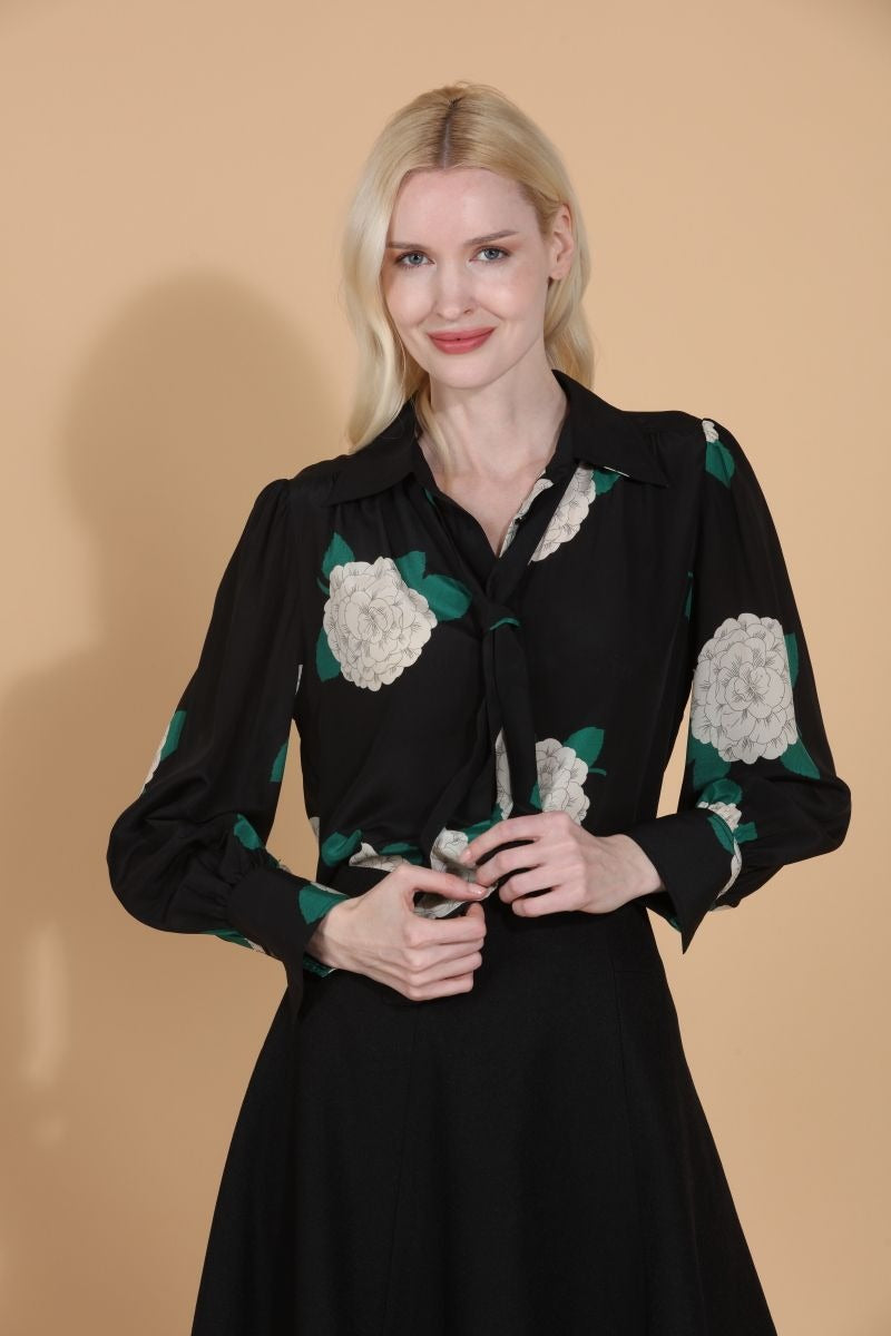 MULTI PRINT SILK BLOUSE