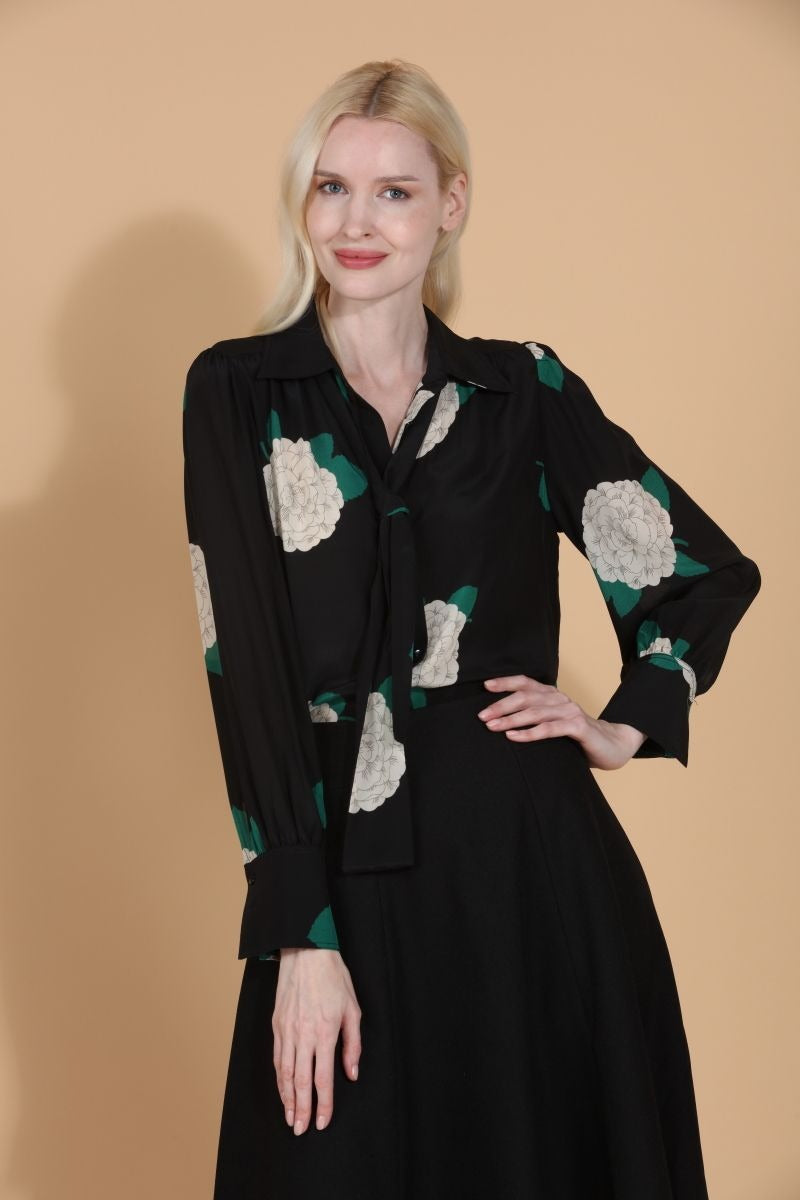 MULTI PRINT SILK BLOUSE