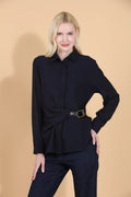 BELTED BUTTON DOWN SHIRT