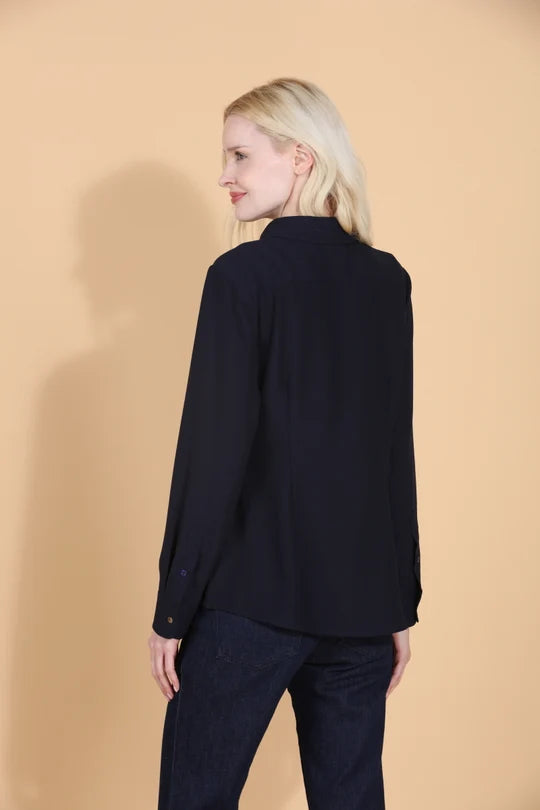 BELTED BUTTON DOWN SHIRT