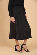 WOOL BLENDED MIDI PLEATED SKIRT