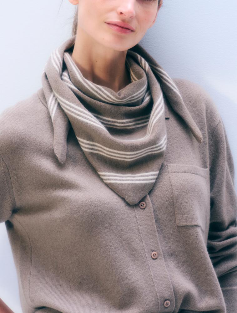 CASHMERE STRIPED NECKERCHIEF