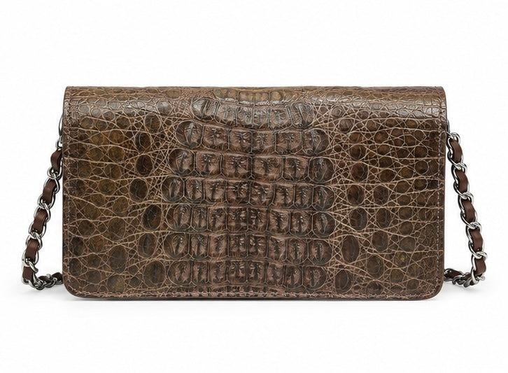HORN-BACK CROCODILE SQUARE PURSE