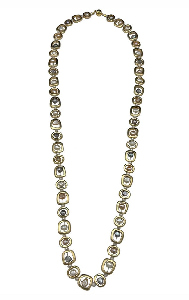 MOD NECKLACE LONG GOLD 36'