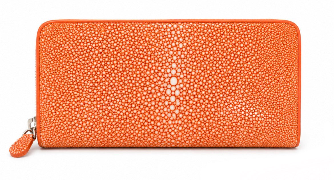 BURNT ORANGE STINGRAY WALLET